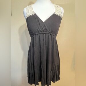 Raviya Black / Cream Crochet Back Detail 29” mini dress Medium
